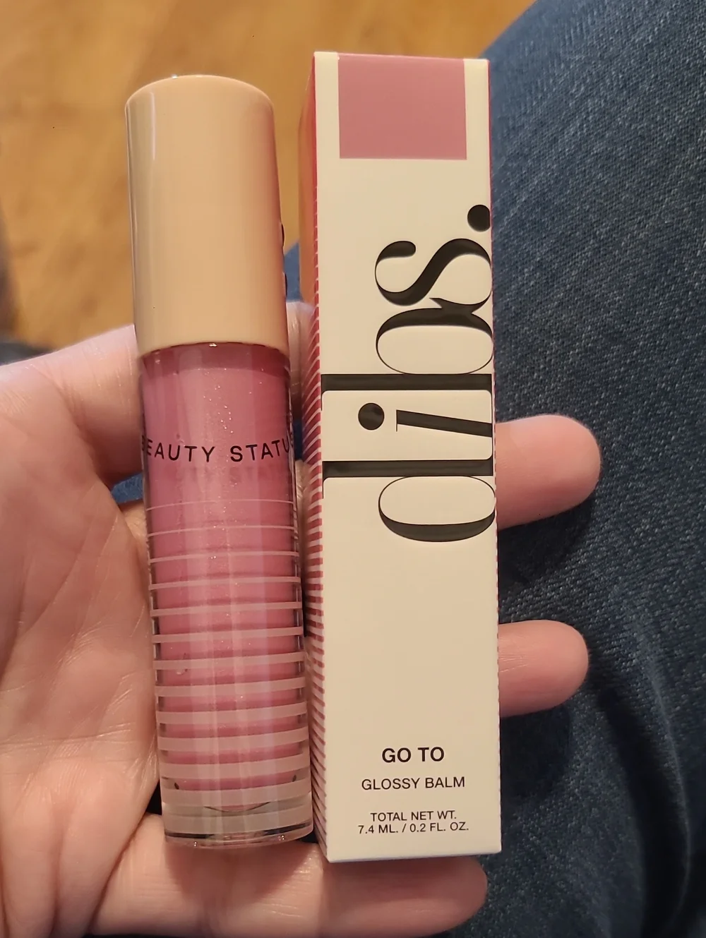 Dibs Rock Candy Go To Glossy Balm- vegan, pinky lavender shimmer, semi-sheer